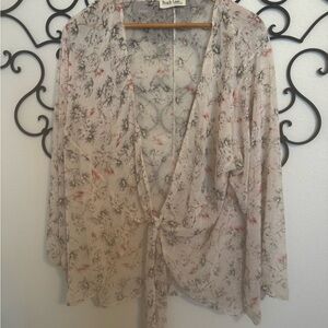Sheer Front tie Kimono